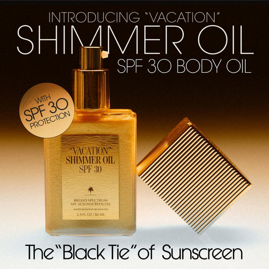 Vacation Shimmer Oil Spf 30 By Vacation, Shimmering Body Sunscreen, Water-Resistant, Enhances All Skin Tones, Dermatologist-Tested, Vegan, Travel Size, 2.9 Fl. Oz