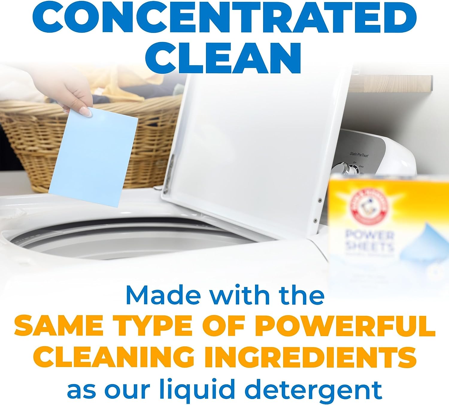 Arm & Hammer Power Sheets Laundry Detergent, Fresh Linen 50ct, up to 100 Small Loads (Packaging may vary) : Health & Household