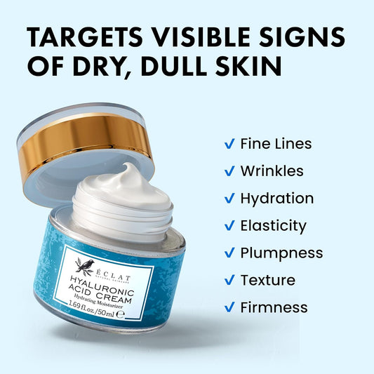Eclat Skincare Vitamin C Moisturizer For Face With Hyaluronic Acid & Squalane - Face Brightening Cream - Anti Aging, Firming & Hydrating Vitamin C Cream For All Skin Tone 50 Ml