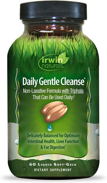 Irwin Naturals Daily Gentle Cleanse - Non-Laxative Formula With Triphala - 60 Liquid Softgels