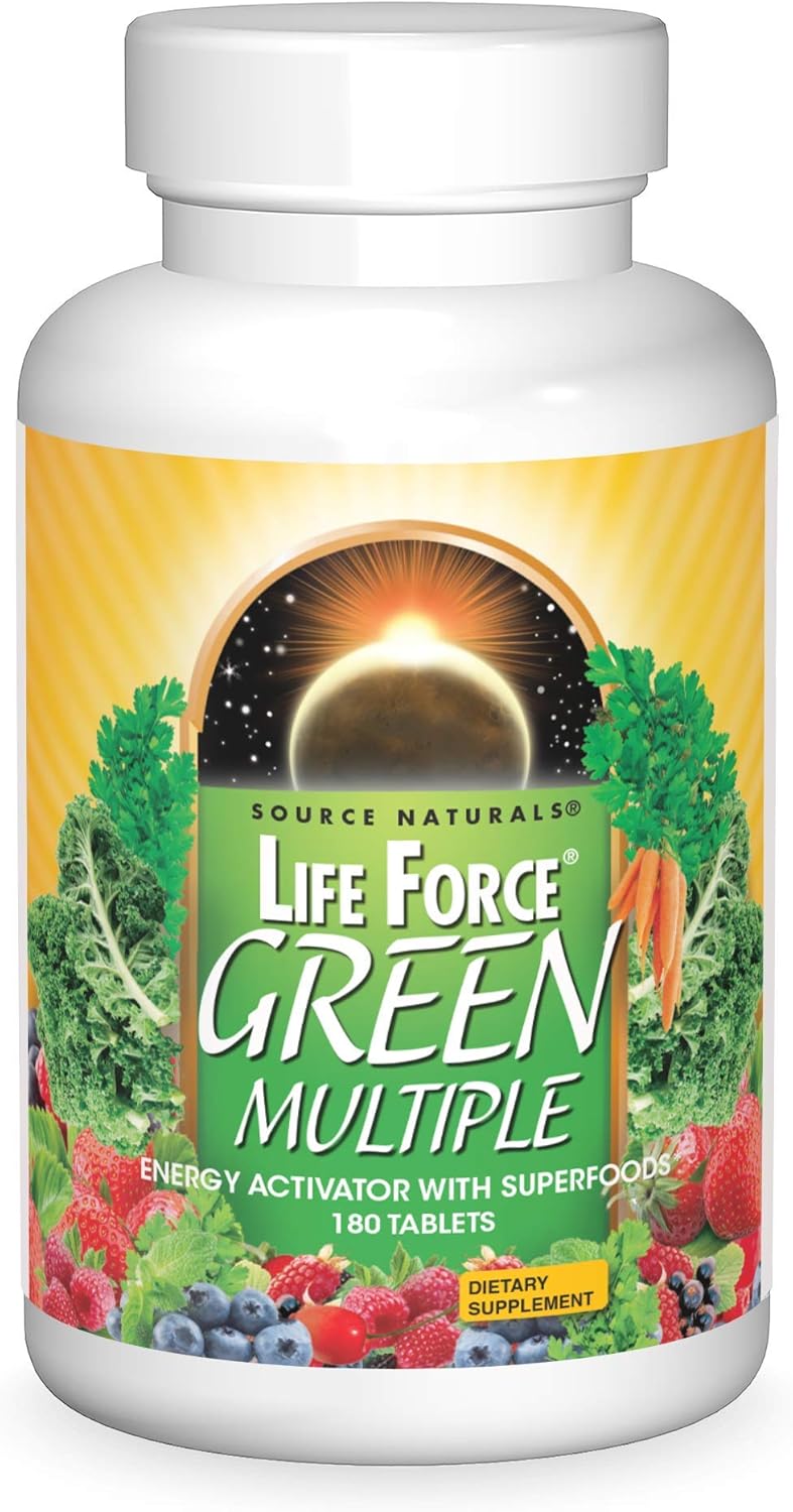 Source Naturals Life Force Green Multiple, Energy Activator With Superfoods* -180 Tablets