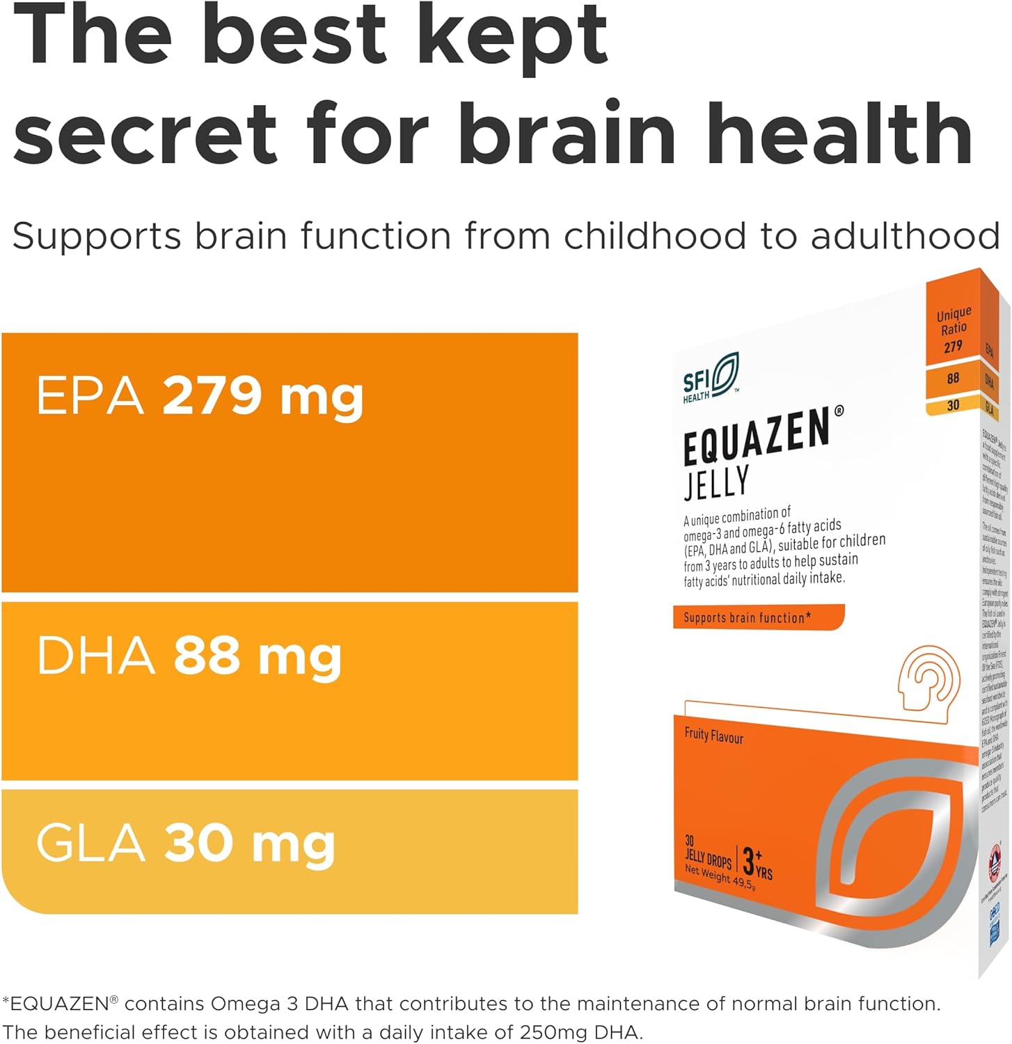 EQUAZEN Jelly | Omega 3 & 6 Fish Oil Supplement | Supports Brain Function | Blend of DHA, EPA and GLA | Suitable for Children from Years to Adults | 30 Jellies, Fruity Flavour : Amazon.co.uk: Health & Personal Care