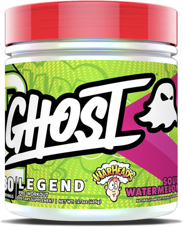 Ghost Legend V3 Pre-Workout Powder, Warheads Sour Watermelon - 30 Servings – Pre-Workout For Men & Women With Caffeine, L-Citrulline, & Beta Alanine For Energy & Focus