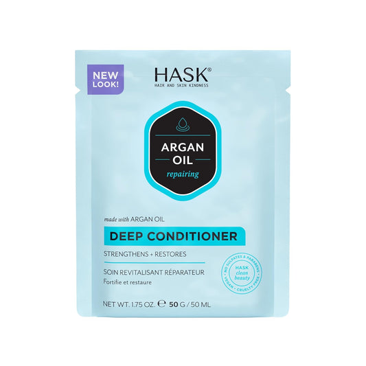 Hask Argan Oil Repairing Deep Conditioner Treatments For All Hair Types, Color Safe, Gluten Free, Sulfate Free, Paraben Free - Pack Of 6