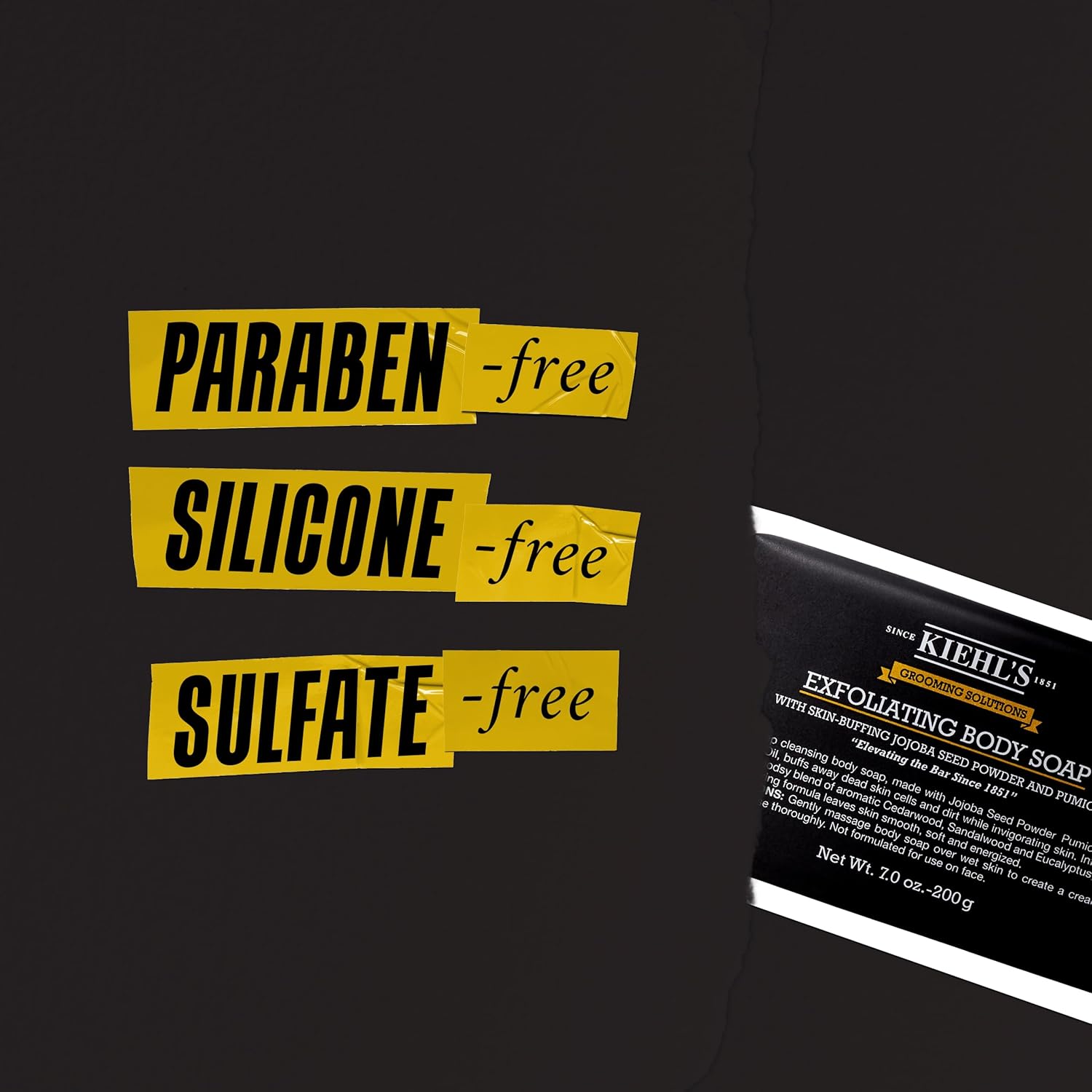 Kiehl'S Grooming Solutions Exfoliating Body Bar Soap, Men'S Body Wash Cleanses Dirt & Oil, With Pumice, Jojoba Seed Powder & Pracaxi Oil, For Soft & Smooth Skin, Woodsy Aromatic Blend - 7 Oz : Beauty & Personal Care