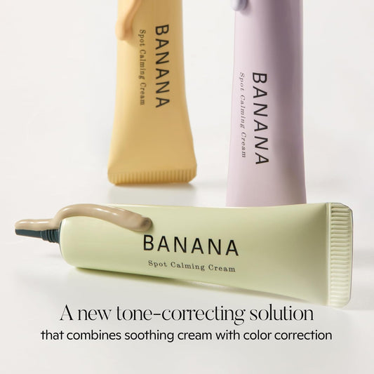 Banana Spot Color Corrector Calming Cream, Neutralizes Yellowness, Evens Skin Tone, Strengthens Skin Barrier, Purple, 0.51 Oz