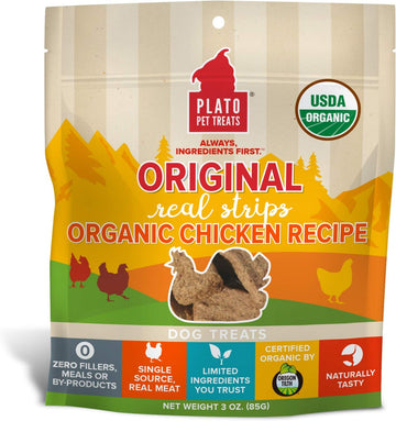 Plato Original Real Strips Organic Chicken 3Oz