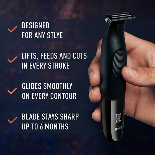 King C. Gillette Men'S All-In-One Styler Cordless Stubble Trimmer For Men, Includes 1 Cordless Style Master Trimmer W/ 2Ct 4-Directional Metal Razor Blade Refills & 3 Interchangeable Combs, Waterproof