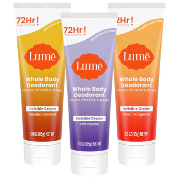 Lume Whole Body Deodorant - Invisible Cream Tube - 72 Hour Odor Control - Aluminum Free, Baking Soda Free, Skin Safe - 3.0 Ounce (Fresh Alpine)