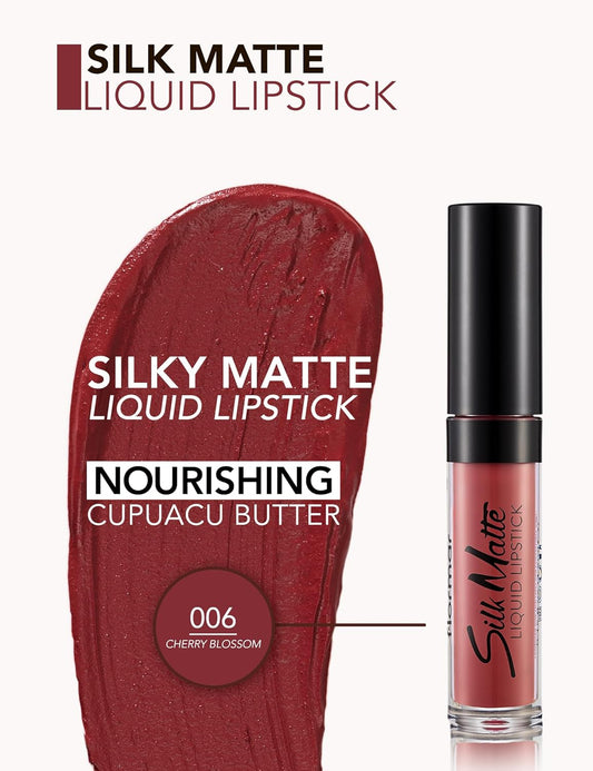 Silk Matte Liquid Lipstick (Cherryy Blossomy)