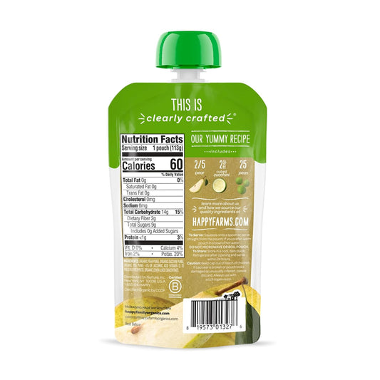 Happy Baby Organics Stage 2 Baby Food Pouches With One Full Serving Of Veggies, Nutritious Snack, Clearly Crafted Fruit & Veggie Puree, Sweet Potatoes, Blueberries, & Beets, 4 Ounces