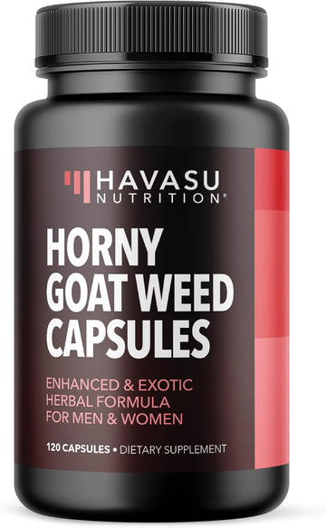 Horny Goat Weed For Men And Women | Extra Strength Performance Support With Maca Root Extract & Tongkat Ali & Muira Puama | Power, Performance And Energy Support | 2 Months Supply Herbal Supplement