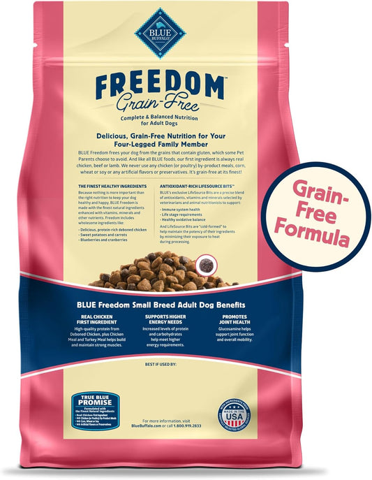 Blue Buffalo Freedom Grain-Free Small Breed Dry Dog Food, Supports High Energy Needs, Made In The Usa With Natural Ingredients, Chicken & Potatoes, 11-Lb. Bag