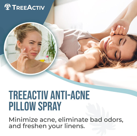 TreeActiv Anti-Acne Pillow Spray, 4 oz, Lavender Sleep Spray for Pillows, Pure Lavender Essential Oil Air Freshener, Pillow Linen Spray for Bedding, Aromatherapy Lavender Spray for Sleep, 1000 Sprays