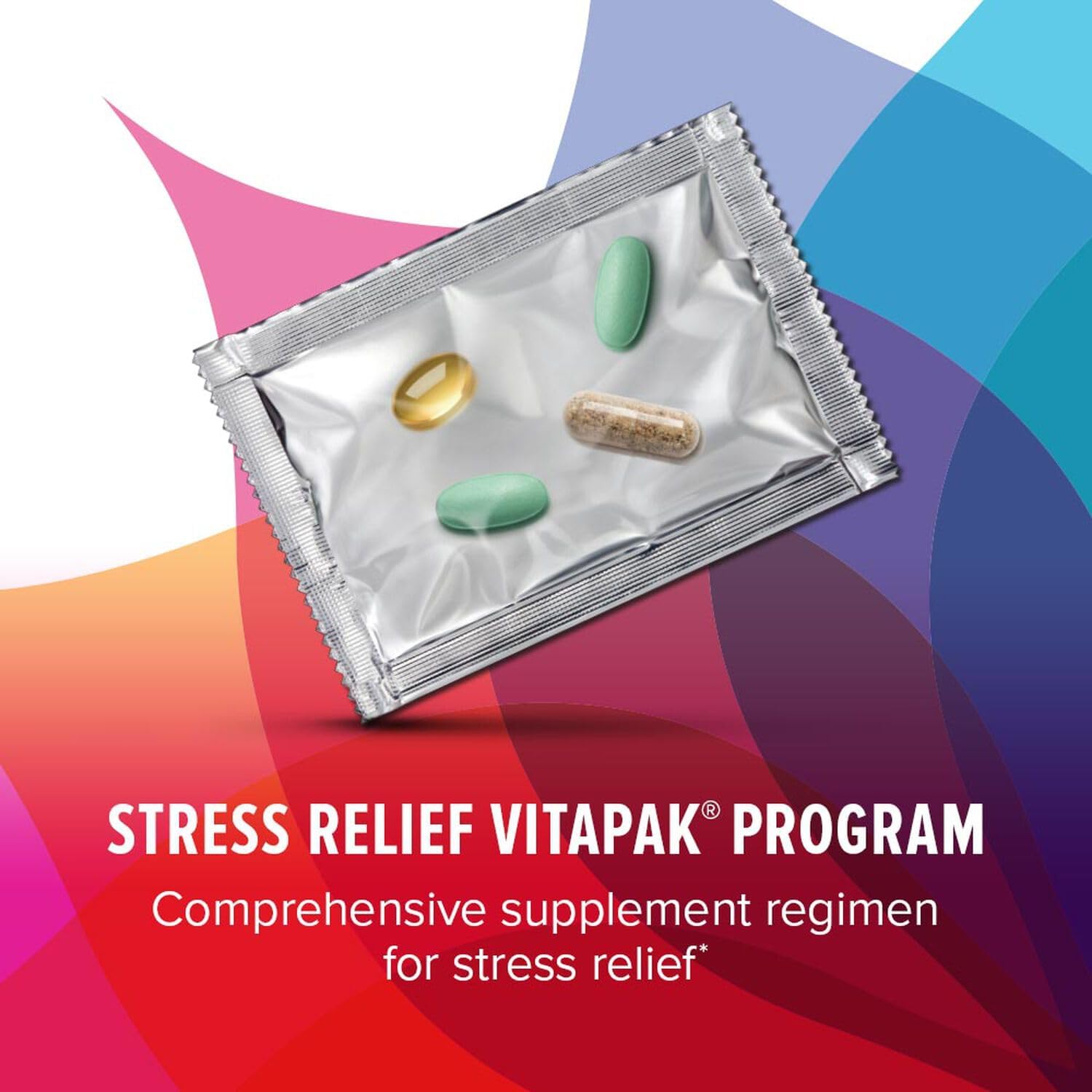 GNC Women's Stress Relief Vitapak, Stress & Cortisol Management, 30 Count : Health & Household