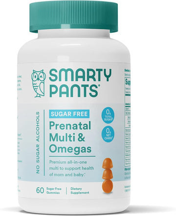 Smartypants Prenatal Vitamins For Women, Sugar Free Gummies With Vitamin C, D3, Zinc, & Folate, Omega 3 Ala From Ax Seed Oil, Erythritol Free, No Sugar Alcohols 60 Count(Pack Of 1)