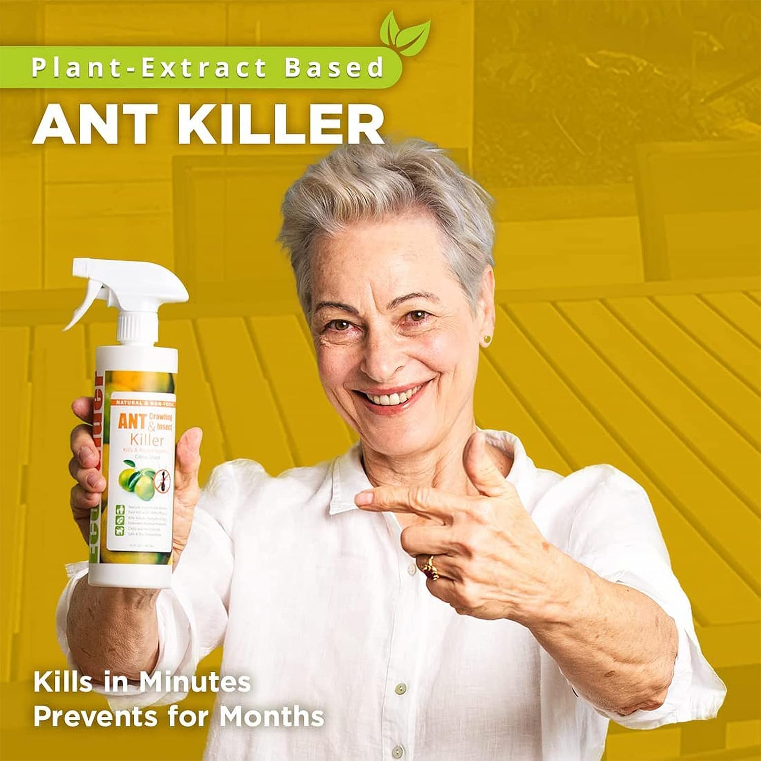 Ecovenger Ant Killer & Crawling Insect Killer (Citrus Scent) 16 Oz, Kills Fast In Minutes, Also Kills Spiders, Centipedes & More, Repels With Residual, Natural & Non-Toxic, Children & Pets Safe