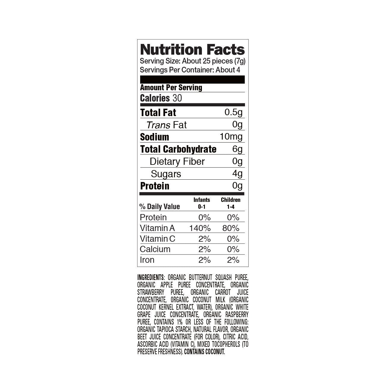 Happy Baby Organics Creamies Freeze-Dried Veggie & Fruit Snacks With Coconut Milk Strawberry Raspberry & Carrot, 1 Ounce Bag Dairy Free Baby Or Toddler Snacks, Organic Non-Gmo Gluten Free Kosher