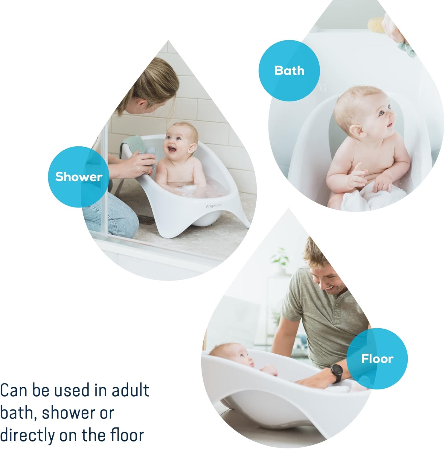 Angelcare 2-in-1 Baby Bathtub with Integrated Soft-Touch Support. Hygienic and Safe. Minimal Water use. Easy to Clean, Store. : Amazon.co.uk: Baby Products