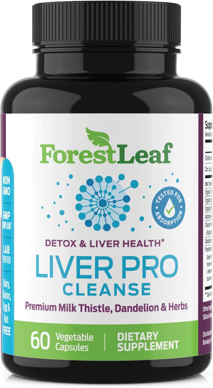 Forestleaf Liver Detox Cleanse - Liver Cleanse Detox & Repair - Fatty Liver Repair Liver Supplement With Milk Thistle, Dandelion Root Extract & Herbs - Prohepatic Liver Support Supplement (60)