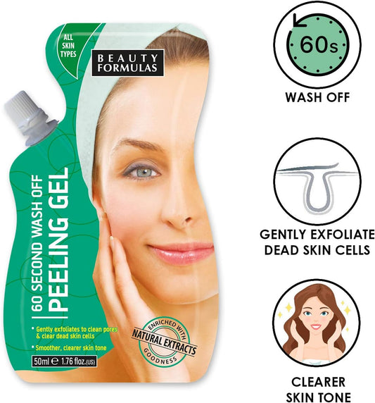 Beauty Formulas 60 Second Wash Off Peeling Gel 50Ml