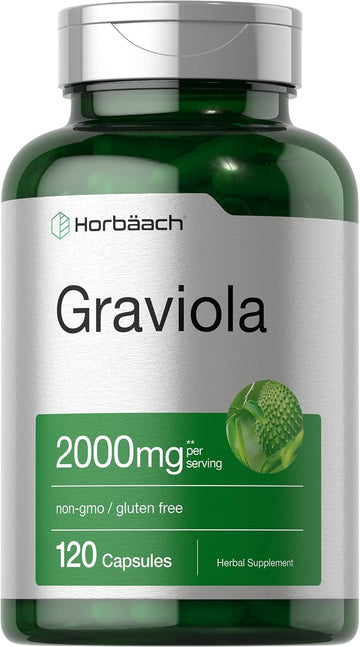 Horbäach Graviola Extract 2000 Mg 120 Capsules | Non-Gmo, Gluten Free | Soursop (Annona Muricata)