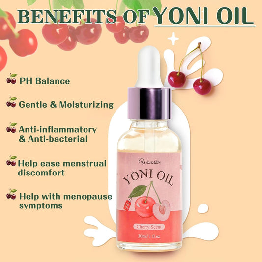 3 PCS Yoni Oil for Women pH Balance, Feminine Deodorant Vaginal Moisturizer, Feminine Care All Natural Yoni Oil(Cherry Passion Fruit Guava)