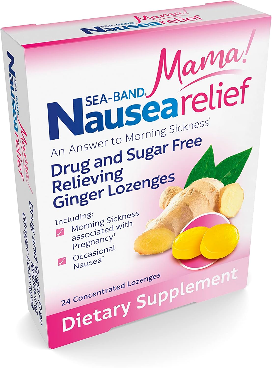 Sea-Band Ginger Mama Lozenges, Drug And Sugar Free, For Motion Sickness And Nausea Relief* : Health & Household