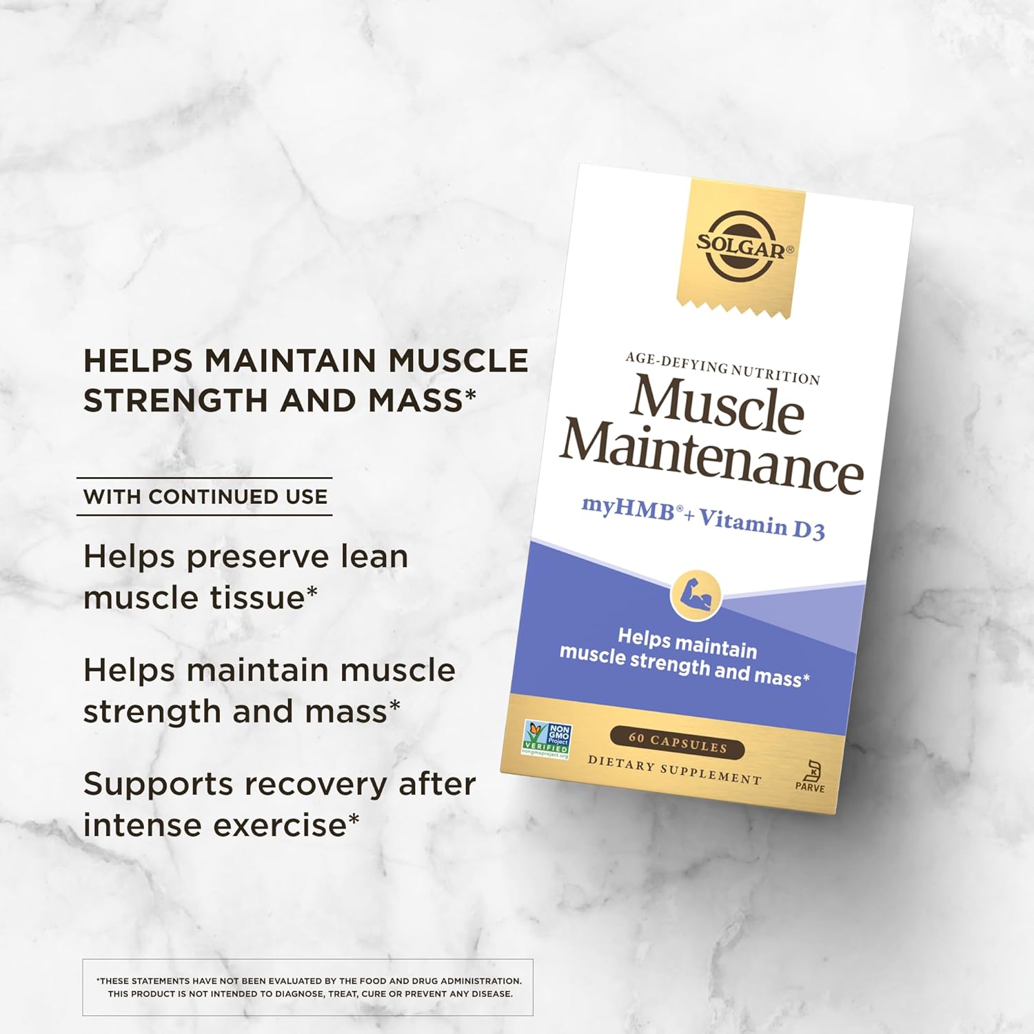 Solgar Muscle Maintenance Age-Defying Nutrition for Men & Women—Support Muscle Mass with HMB (?-Hydroxy ?methylbutyrate) and 125% Daily Value of Vitamin D, Soy and Gluten Free, 20 Servings : Health & Household