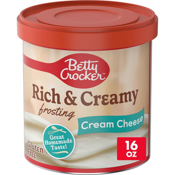 Betty Crocker Rich & Creamy Cream Cheese Flavored Frosting, Gluten Free Frosting, 16 Oz