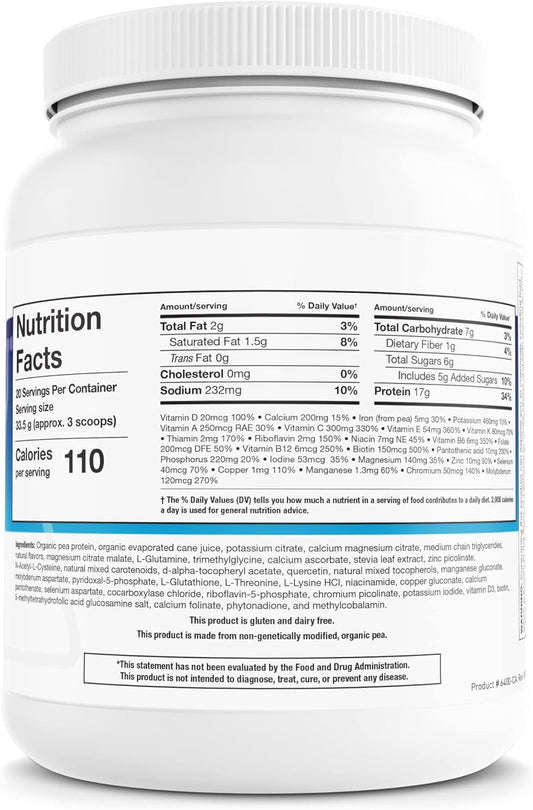 Biotics Research NutriClear? ? Powder. Nutritional Support for Detoxification and Metabolic Clearing. Healthy Body Composition. Glutathione. 17g Organic Pea, Medium Chain Triglycerides 24 Oz (670 g)