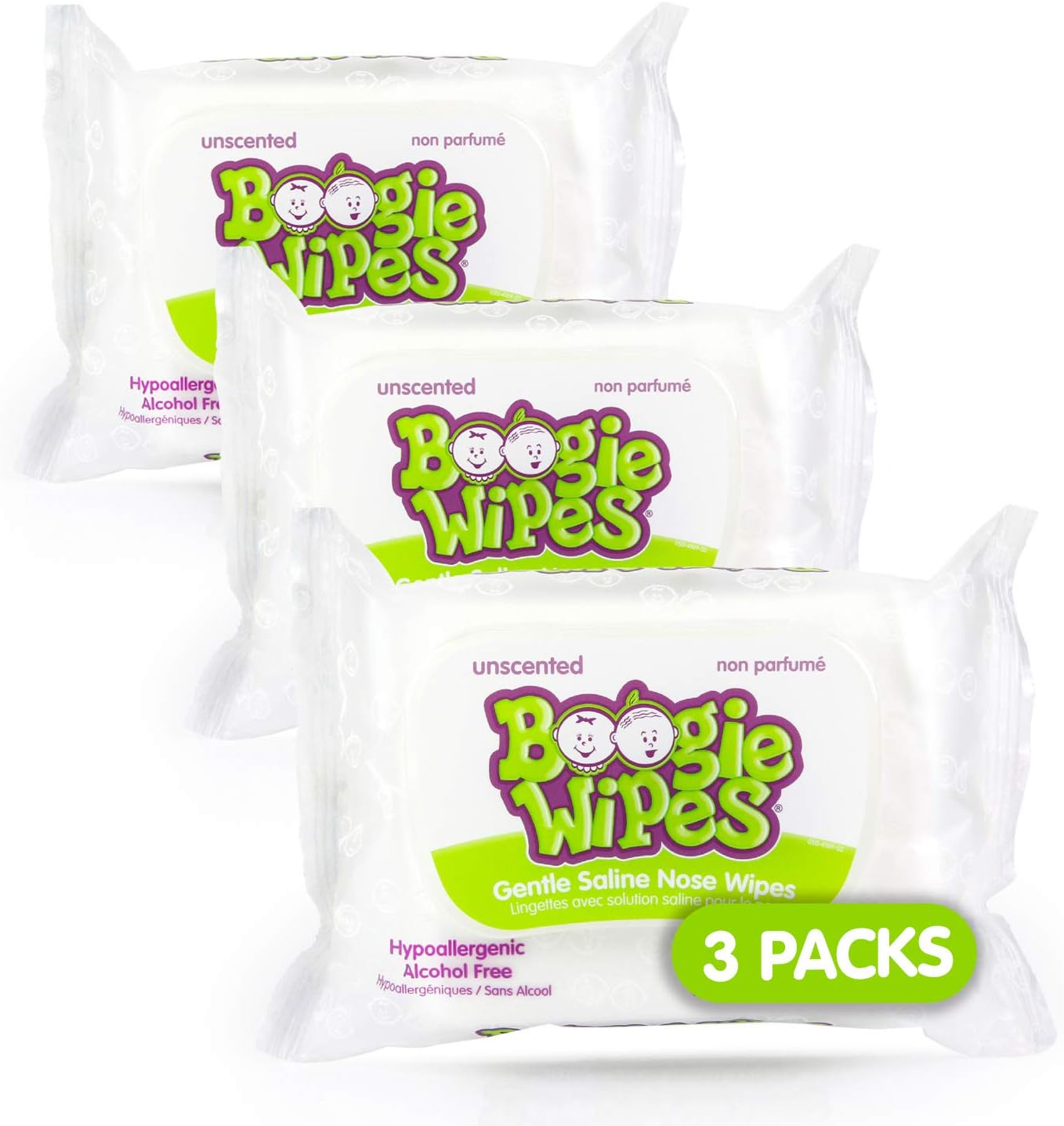 Eleeo Unscented Alcohol-Free Boogie Wipes With Aloe - 30 Count (3 Pack)