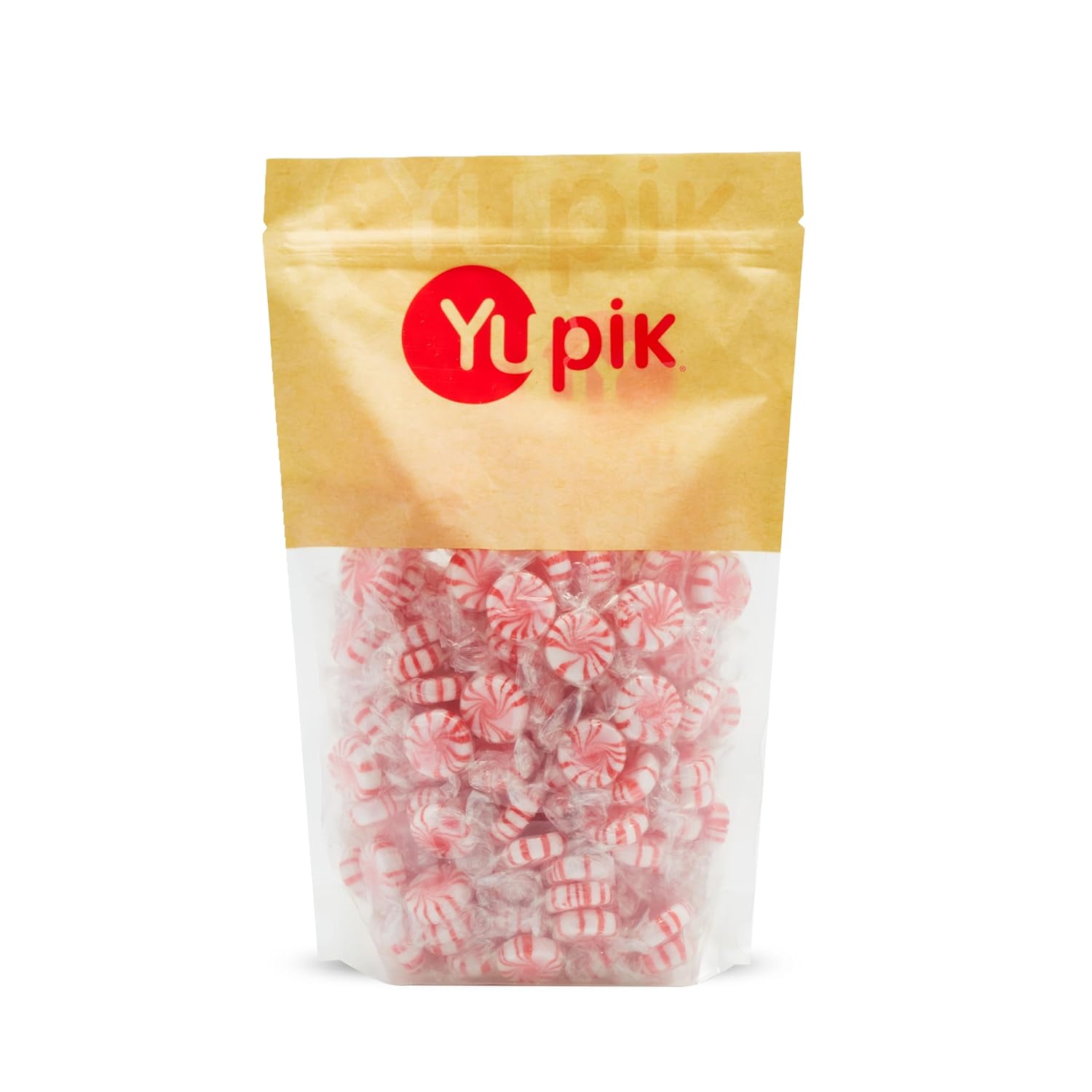 Yupik Red Pinwheel Mints 2.2 Lb - Gluten-Free, Individually Wrapped, Traditional Hard Candy, Breath Freshening