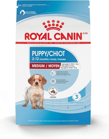 Royal Canin Size Health Nutrition Medium Breed Dry Puppy Food, Supports Brain Development, Immune Support and Digestive Health, 17 lb Bag