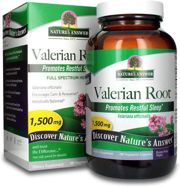 Nature'S Answer Valerian Root 1,500 Mg Capsules | Natural Sleep Aid | Stress Reliever | Promotes Restful Slumber