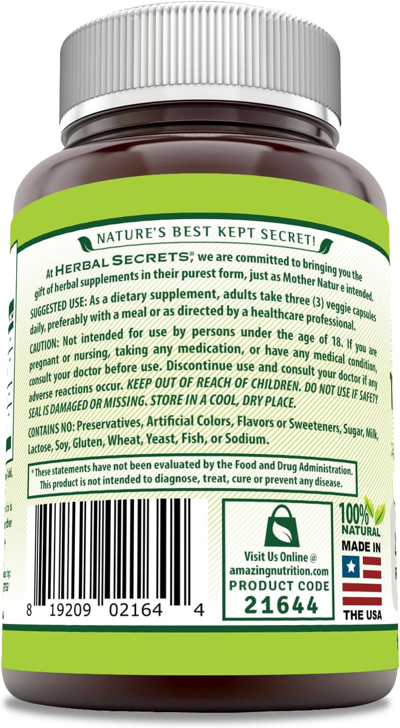 Herbal Secrets Turmeric Curcumin & Ginger with BioPerine Supplement | 2,250 Mg Per Serving | 180 Capsules | Non-GMO | Gluten Free | Made in USA : Health & Household