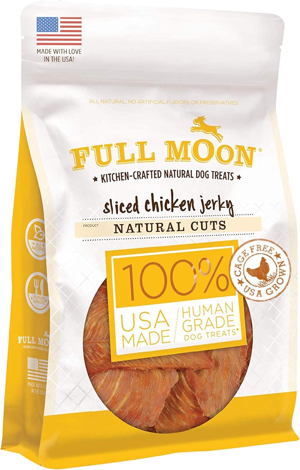 Full Moon Natural Cut Chicken Jerky Healthy All Natural Dog Treats Human Grade Grain Free 12 Oz