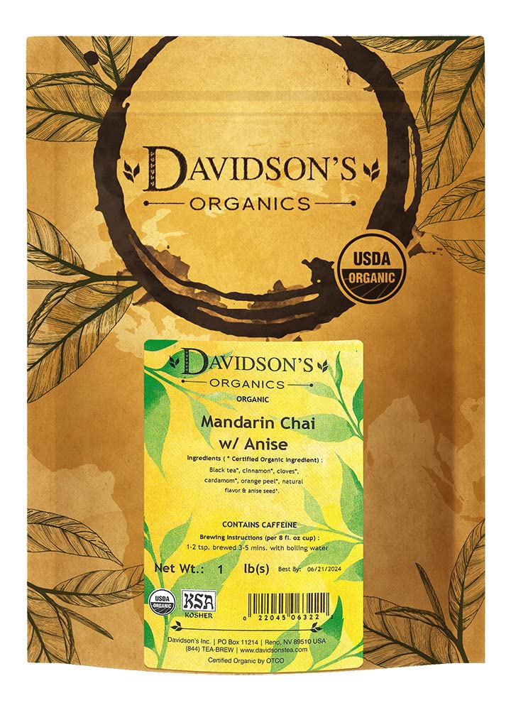 Davidson'S Organic Tea Bulk, Mandarin Chai W / Anise, 16-Ounce Bag