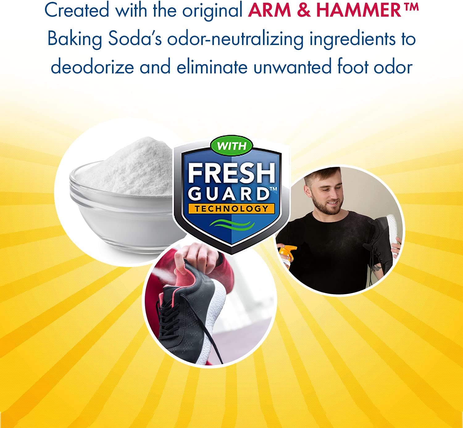 Arm and Hammer Shoe Refresher Spray, Multi-Purpose Odor Remover for All Types of Footwear, Shoe Deodorizer Spray, Shoe Odor Eliminator, Shoe Spray, Shoe Smell Eliminator, 4 oz (3 Pack) : Health & Household