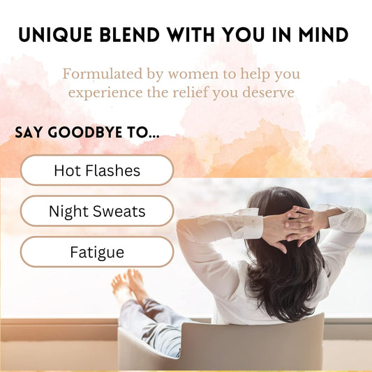 Menopause Tea for Cooling, Hormonal Balance, Relief from Hot Flashes, Night Sweats, Fatigue. Blended with Black Cohosh, Chasteberry, Sage, Red Clover, Chamomile, Raspberry Leaf