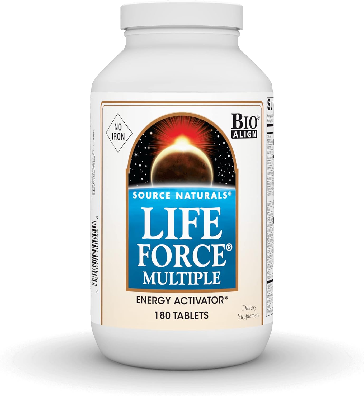 Source Naturals Life Force Multiple Iron Free Daily Multivitamin High Potency Essential Vitamins, Minerals, Antioxidants & Nutrients - Energy & Immune Boost - 180 Tablets