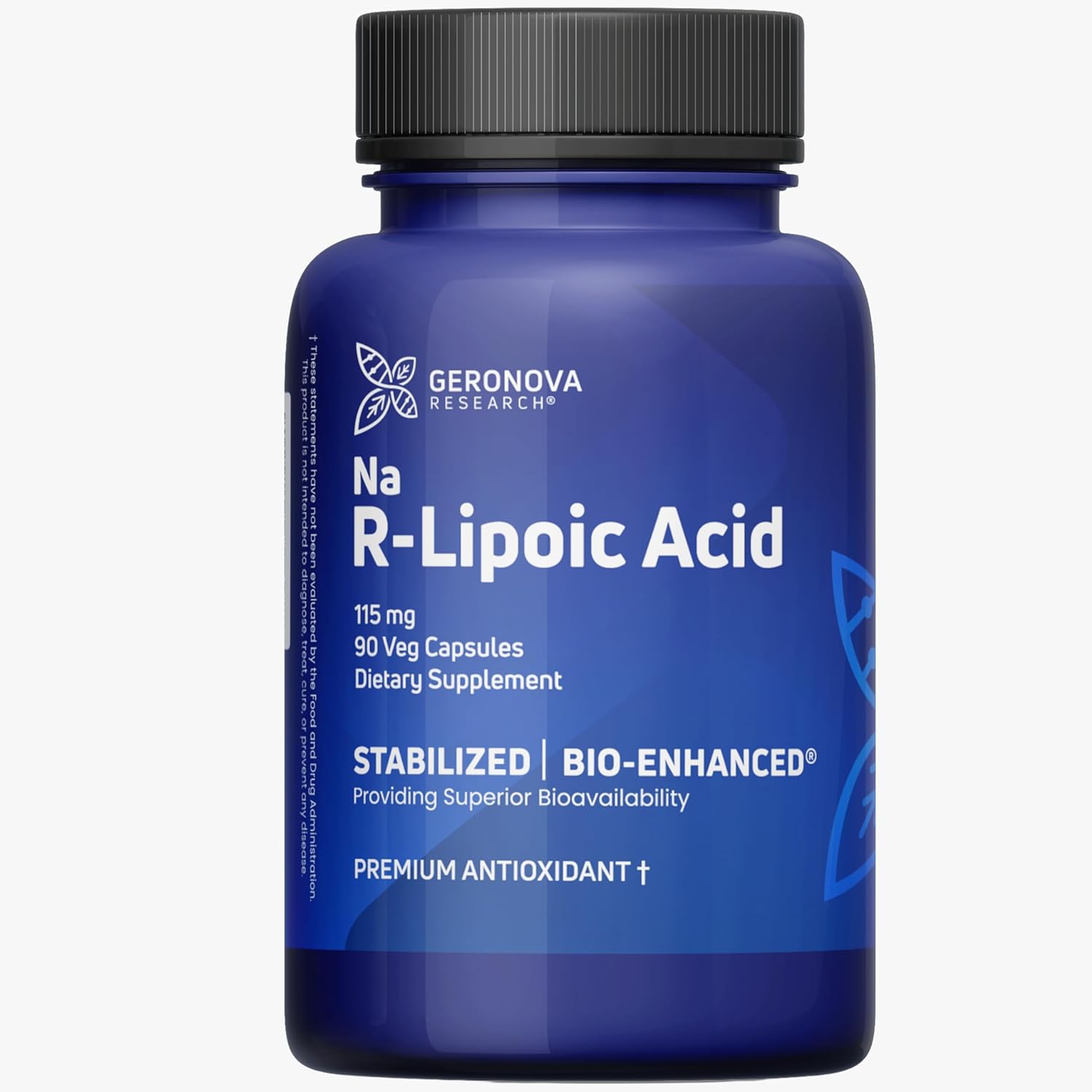 Geronova Research R-Lipoic Acid 115mg 90 Caps - Stabilized R-Alpha Lipoic Acid with Superior Bioavailability, Metabolic Activity & Healthy Aging Support - Gluten Free & Non-GMO Antioxidant Supplement