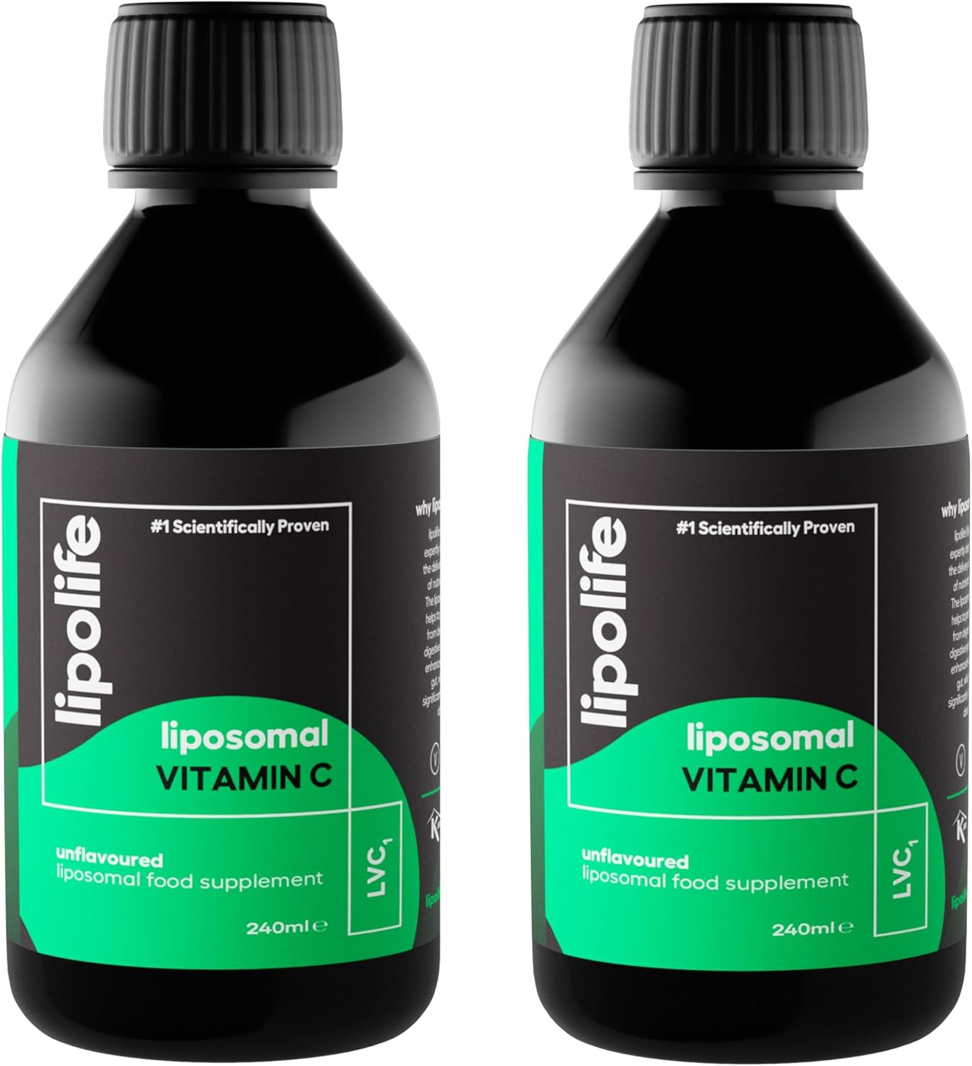 High Strength Liposomal Vitamin C For Advanced Nutrient Absorption. Formulated With Quali-C And Manufactured In The Uk By Liposomal Experts. 2 Bottles Lipolife Lvc1