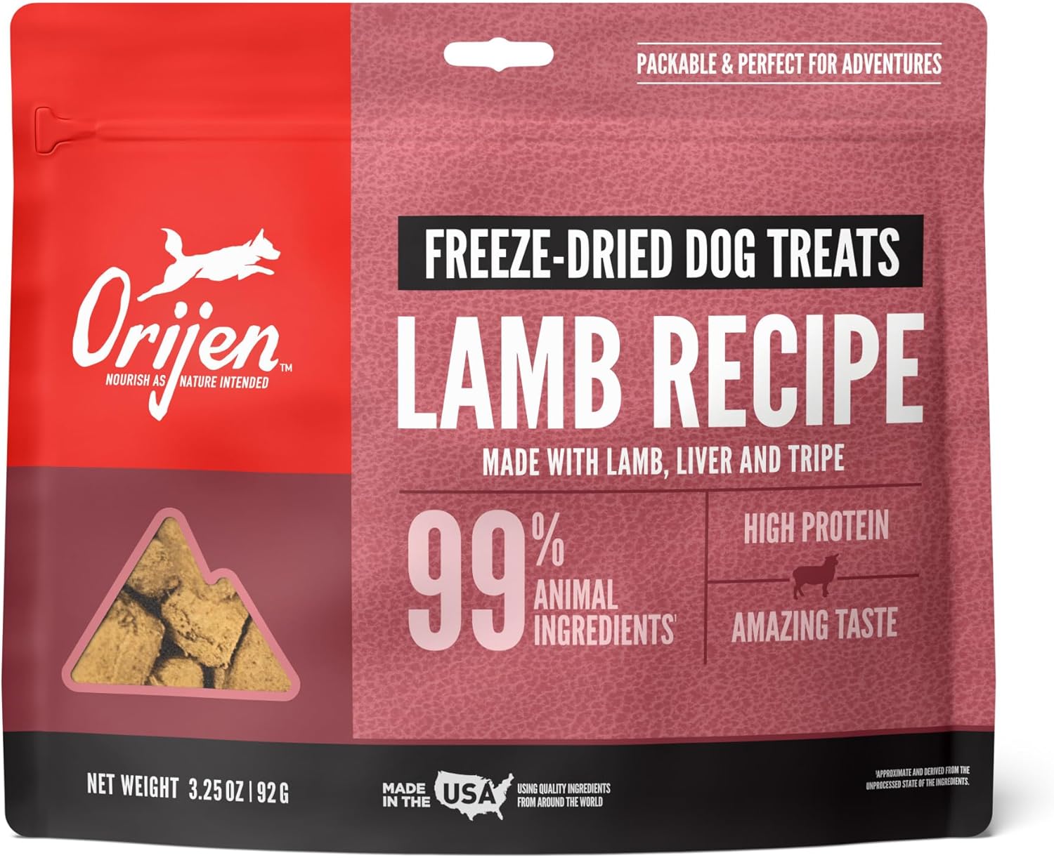 Orijen Freeze Dried Lamb Recipe Dog Treats, Wholeprey Ingredients, 3.25Oz