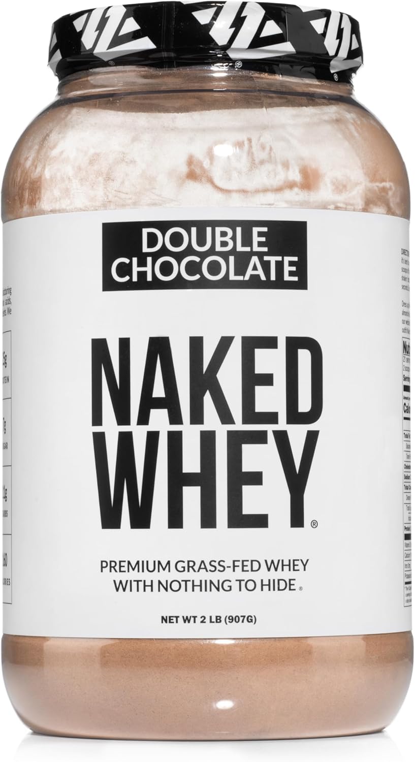 Naked Whey Double Chocolate Grass Fed Whey Protein Powder, No Gmo, No Soy, And Gluten Free. Nothing Artificial, Aid Growth And Recovery - 21 Servings