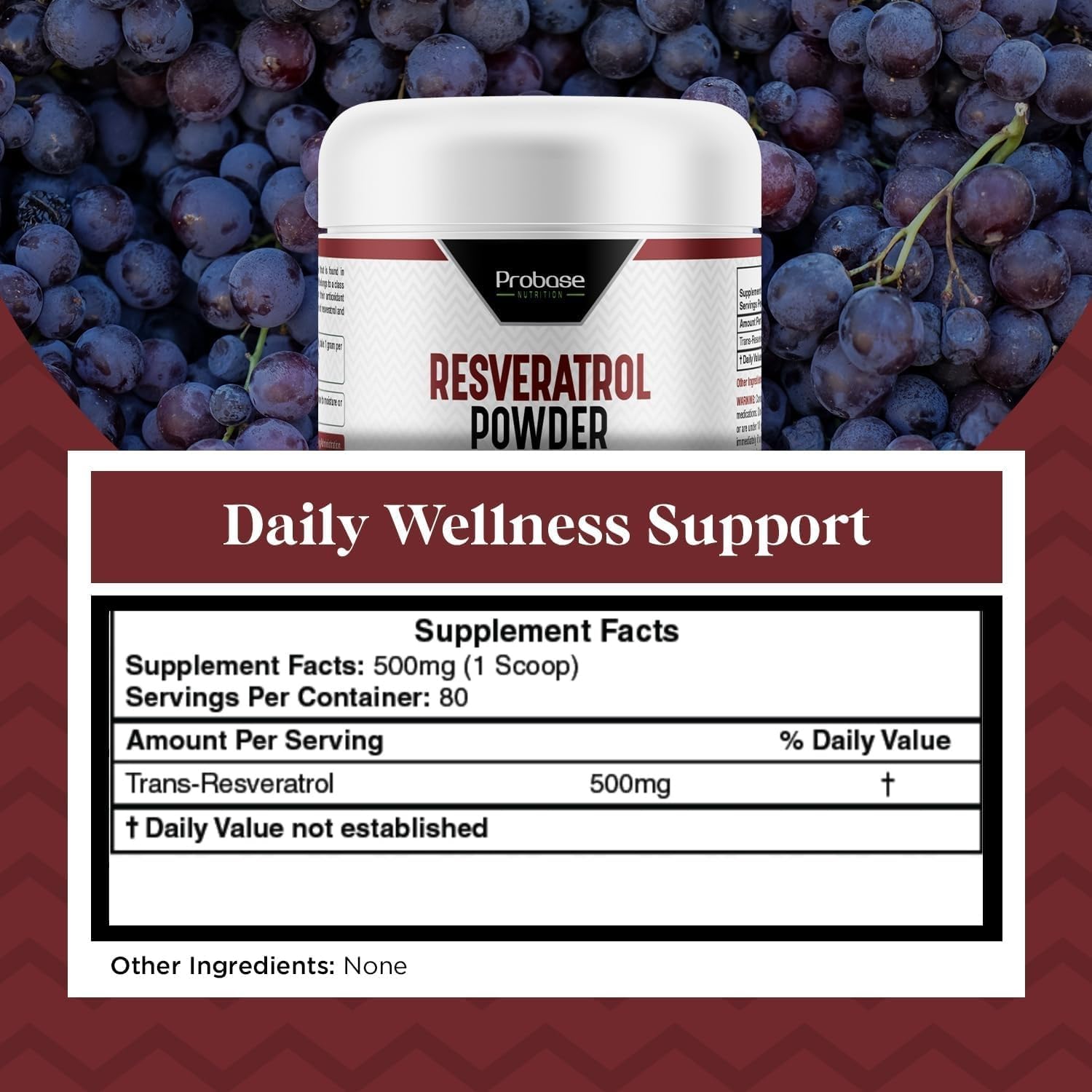 Trans Resveratrol Supplement, High Purity Resveratrol Powder For Age Support, 40-Day Supply, 40 Grams : Health & Household