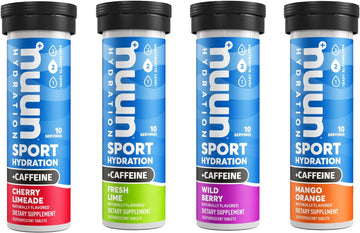 Nuun Sport + Caffeine Electrolyte Tablets for Proactive Hydration, Mix
