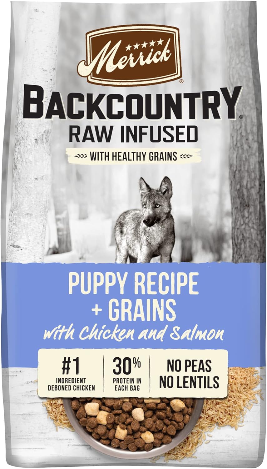 Merrick Backcountry Raw Infused Puppy Food Recipe With Healthy Grains, Freeze Dried Dog Food - 10 Lb. Bag