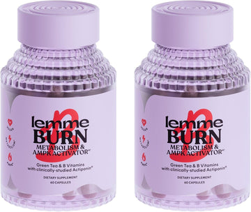 Lemme Burn Belly Fat Capsules, Clinically Studied Ampk Metabolic Activator Actiponin Jiaogulan, 50% Egcg Green Tea Extract, Vitamin B6, Methyl B12 For Men And Women - Vegan- 60 Count (Pack Of 2)