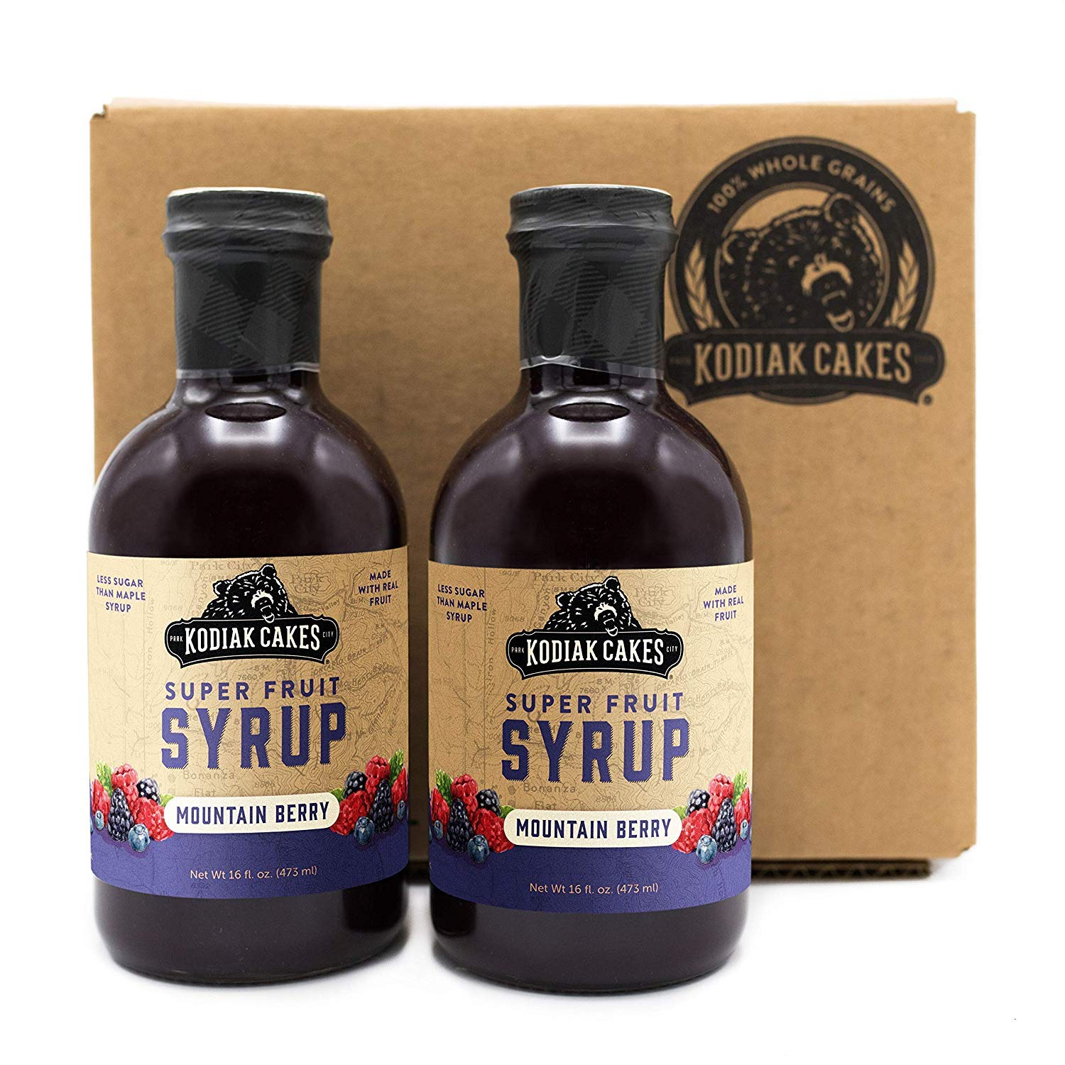 Kodiak Cakes Super Fruit Syrup, Mountain Berry, 16 Fl Oz (Pack of 2)